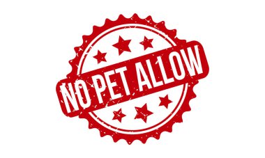 Pet Let Lastik Damga yok. Kırmızı Hayvan Yasaktır Kauçuk Grunge Mühür Vektör Resimlerine İzin Verin