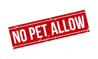 Pet Let Lastik Damga yok. Kırmızı Hayvan Yasaktır Kauçuk Grunge Mühür Vektör Resimlerine İzin Verin