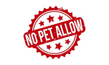 Pet Let Lastik Damga yok. Kırmızı Hayvan Yasaktır Kauçuk Grunge Mühür Vektör Resimlerine İzin Verin