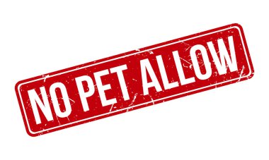 Pet Let Lastik Damga yok. Kırmızı Hayvan Yasaktır Kauçuk Grunge Mühür Vektör Resimlerine İzin Verin