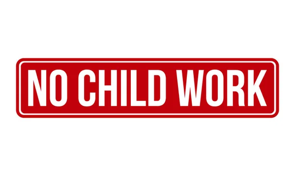 Žádné Dětské Pracovní Razítko Červená Bez Dítě Práce Guma Grunge — Stockový vektor