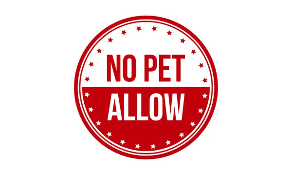 Sem Pet Allow Rubber Stamp Vermelho Nenhum Animal Estimação Permite — Vetor de Stock