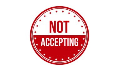 Lastik Grunge Mühür Vektör İllüstrasyonunu Kabul Etmiyor