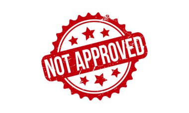 Onaylanmış Lastik Damga değil. Onaylanmamış Kırmızı Kauçuk Grunge Mühür Vektör Çizimi