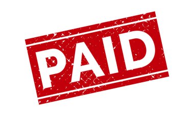 Kiralık Lastik Damga. Kırmızı Ücretli Kauçuk Grunge Mühür Vektör İllüstrasyonu - Vektör