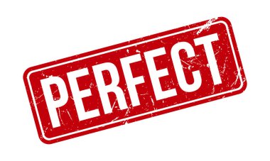 Mükemmel Kauçuk Damgası. Kırmızı Kusursuz Kauçuk Grunge Mühür Vektör İllüstrasyonu - Vektör