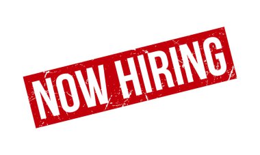 Şimdi Lastik Damga 'yı işe alıyorum. Kırmızı Şimdi Kiralayan Lastik Grunge Damga Mühür Vektör Çizimi