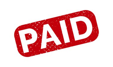 Kiralık Lastik Damga. Kırmızı Ücretli Kauçuk Grunge Mühür Vektör İllüstrasyonu - Vektör