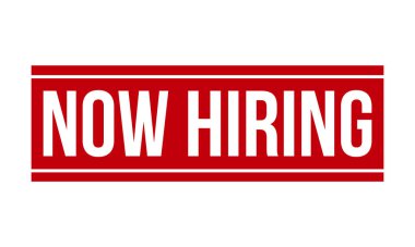 Şimdi Lastik Damga 'yı işe alıyorum. Kırmızı Şimdi Kiralayan Lastik Grunge Damga Mühür Vektör Çizimi