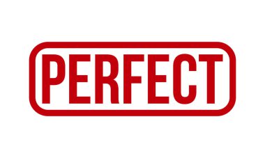 Mükemmel Kauçuk Damgası. Kırmızı Kusursuz Kauçuk Grunge Mühür Vektör İllüstrasyonu - Vektör