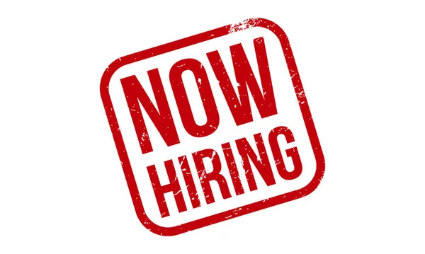 Şimdi Lastik Damga 'yı işe alıyorum. Kırmızı Şimdi Kiralayan Lastik Grunge Damga Mühür Vektör Çizimi