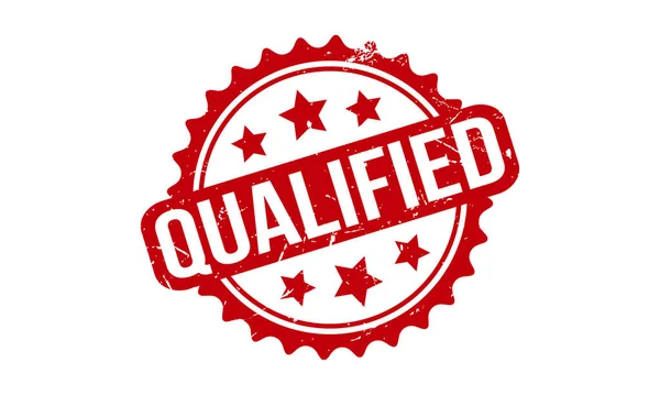 Kalifiye Lastik Damga. Kırmızı Nitelikli Kauçuk Grunge Mühür Vektör Çizimi - Vektör