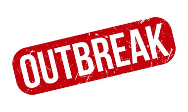 Salgın Lastik Damgası. Kırmızı Salgın Kauçuk Grunge Mühür Vektör İllüstrasyonu