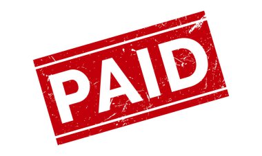 Kiralık Lastik Damga. Kırmızı Ücretli Kauçuk Grunge Mühür Vektör İllüstrasyonu - Vektör