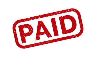 Kiralık Lastik Damga. Kırmızı Ücretli Kauçuk Grunge Mühür Vektör İllüstrasyonu - Vektör