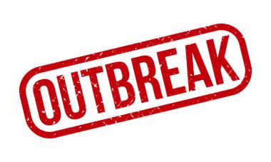 Salgın Lastik Damgası. Kırmızı Salgın Kauçuk Grunge Mühür Vektör İllüstrasyonu