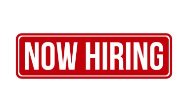 Şimdi Lastik Damga 'yı işe alıyorum. Kırmızı Şimdi Kiralayan Lastik Grunge Damga Mühür Vektör Çizimi