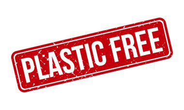 Plastik Beleş Lastik Damga. Kırmızı Plastiksiz Kauçuk Grunge Mühür Vektör İllüstrasyonu