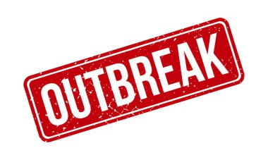 Salgın Lastik Damgası. Kırmızı Salgın Kauçuk Grunge Mühür Vektör İllüstrasyonu