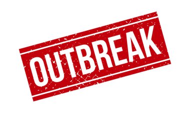 Salgın Lastik Damgası. Kırmızı Salgın Kauçuk Grunge Mühür Vektör İllüstrasyonu