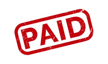 Kiralık Lastik Damga. Kırmızı Ücretli Kauçuk Grunge Mühür Vektör İllüstrasyonu - Vektör