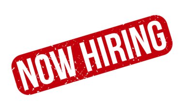 Şimdi Lastik Damga 'yı işe alıyorum. Kırmızı Şimdi Kiralayan Lastik Grunge Damga Mühür Vektör Çizimi