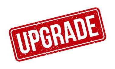 Lastik pulu yükselt. Kırmızı Güncelleme Kauçuk Grunge Mühür Vektör İllüstrasyonu