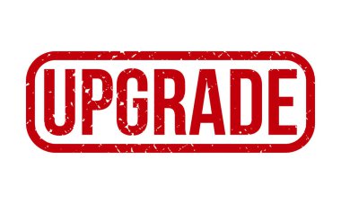 Lastik pulu yükselt. Kırmızı Güncelleme Kauçuk Grunge Mühür Vektör İllüstrasyonu