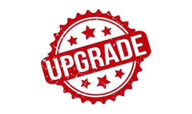 Lastik pulu yükselt. Kırmızı Güncelleme Kauçuk Grunge Mühür Vektör İllüstrasyonu