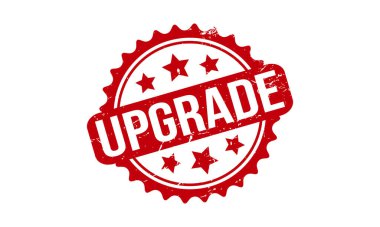 Lastik pulu yükselt. Kırmızı Güncelleme Kauçuk Grunge Mühür Vektör İllüstrasyonu