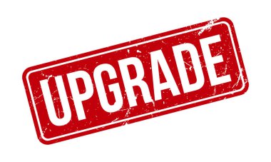 Lastik pulu yükselt. Kırmızı Güncelleme Kauçuk Grunge Mühür Vektör İllüstrasyonu