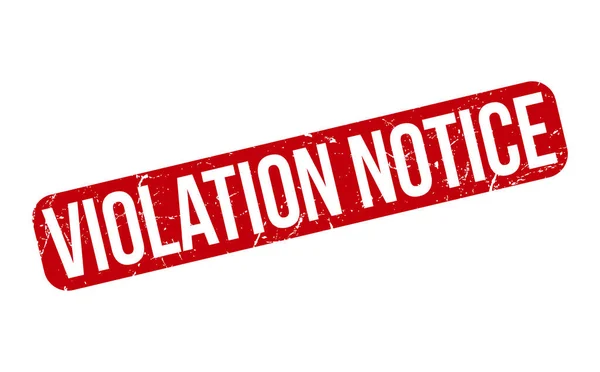 Avviso Violazione Timbro Gomma Red Violation Notice Gomma Grunge Stamp — Vettoriale Stock