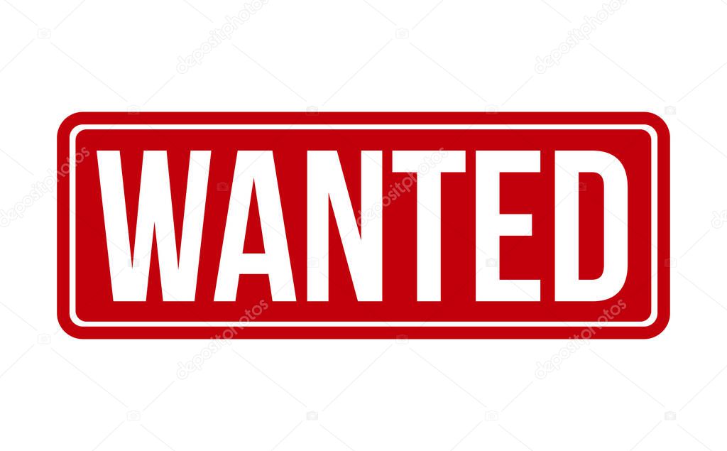 Wanted Rubber Stamp. Red Wanted Rubber Grunge Stamp Seal Vector Illustration - Vector