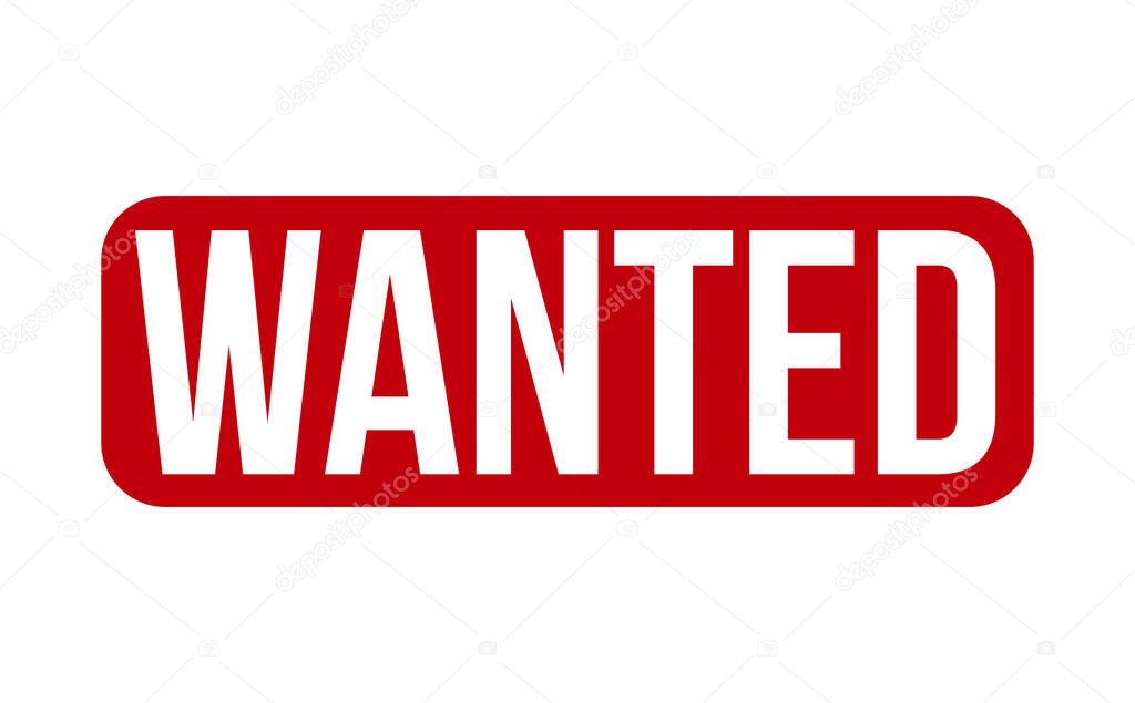Wanted Rubber Stamp. Red Wanted Rubber Grunge Stamp Seal Vector Illustration - Vector
