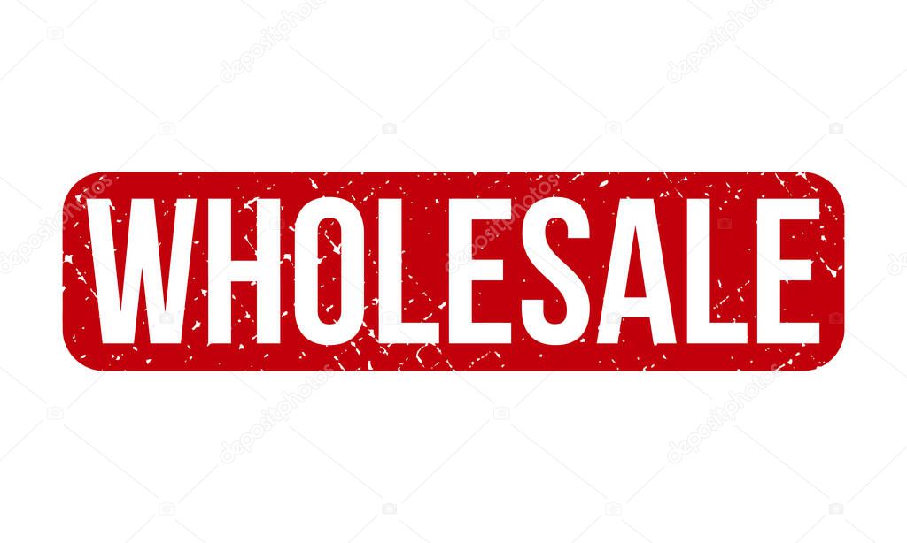 Wholesale Rubber Stamp. Red Wholesale Rubber Grunge Stamp Seal Vector Illustration - Vector