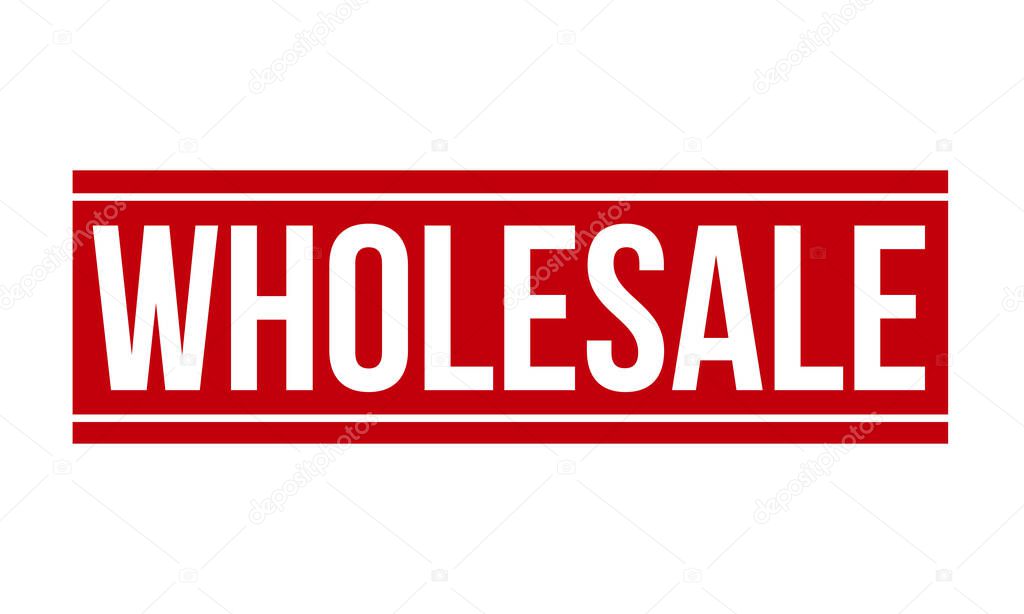 Wholesale Rubber Stamp. Red Wholesale Rubber Grunge Stamp Seal Vector Illustration - Vector