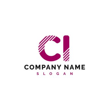 CI Mektup Logosu Tasarımı. CI harfi logo vektörü illüstrasyonu - Vektör