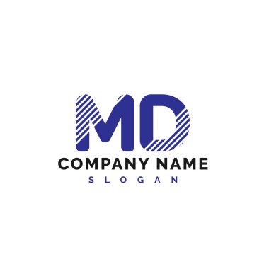 MD Harf Logosu Tasarımı. MD harf logo Vektör İllüstrasyonu - Vektör