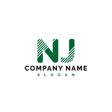 NJ Mektup Logosu Tasarımı. NJ harfi logo Vektör İllüstrasyonu - Vektör