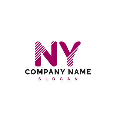 New York Harf Logosu Tasarımı. NY harfi logo vektörü illüstrasyonu - Vektör