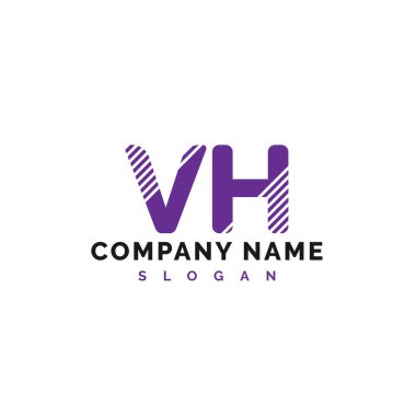 VH Harf Logosu Tasarımı. VH Harf Logo Vektörü İllüstrasyonu - Vektör