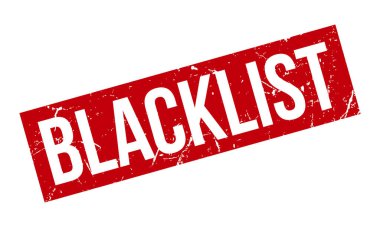 Kara Liste Kauçuk Grunge Mühür Vektör İllüstrasyonu