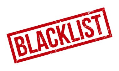 Kara Liste Kauçuk Grunge Mühür Vektör İllüstrasyonu