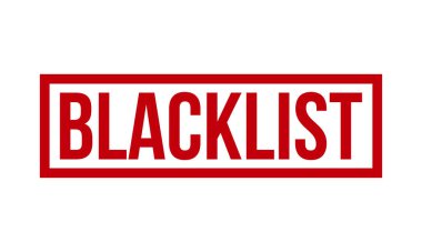 Kara Liste Kauçuk Grunge Mühür Vektör İllüstrasyonu