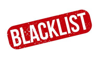 Kara Liste Kauçuk Grunge Mühür Vektör İllüstrasyonu