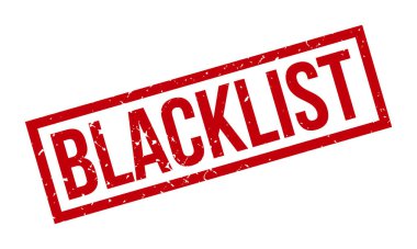 Kara Liste Kauçuk Grunge Mühür Vektör İllüstrasyonu