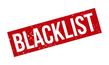 Kara Liste Kauçuk Grunge Mühür Vektör İllüstrasyonu