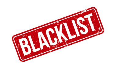 Kara Liste Kauçuk Grunge Mühür Vektör İllüstrasyonu