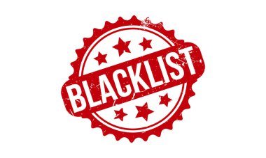 Kara Liste Kauçuk Grunge Mühür Vektör İllüstrasyonu