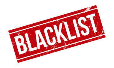 Kara Liste Kauçuk Grunge Mühür Vektör İllüstrasyonu